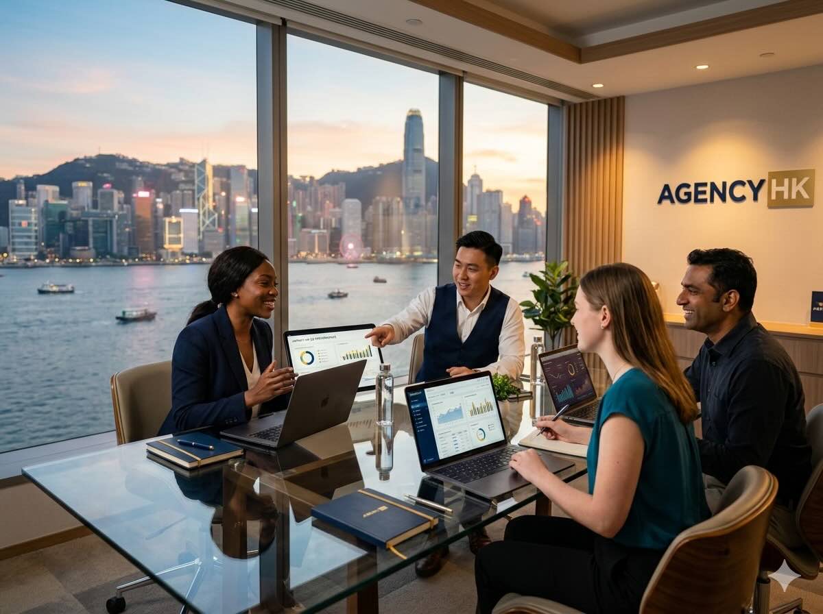 Crestwave Marketing team at work in Hong Kong office